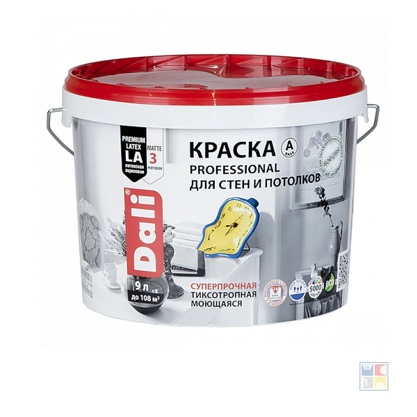 Краска интерьерная для стен и потолков DALI база А 9 л 