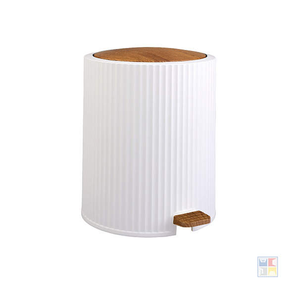 Ведро для мусора Land White 5л с крышкой  
