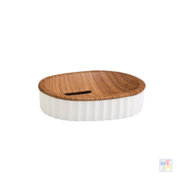 Мыльница настольная Land White 125х90х30мм белая 