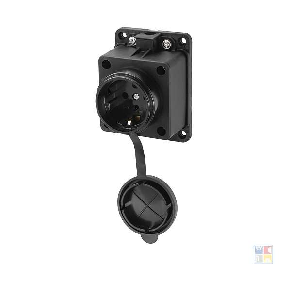 Розетка каучуковая 1-ая с заглушкой 16А/250В/IP44 
