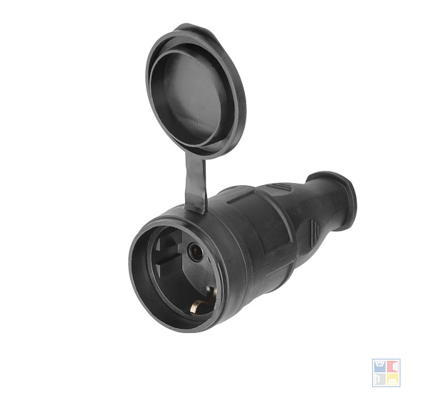 Розетка каучуковая переносная с заглушкой 16А/250В/IP44 