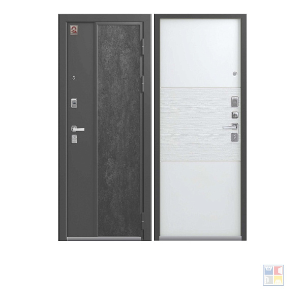 Дверь входная Центурион LUX-7 серый шелк/софт белый / 860R 