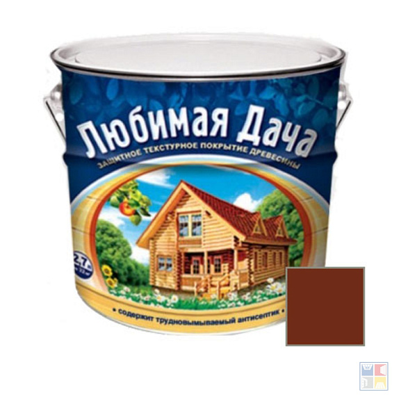 Защитно-декоративное покрытие Любимая дача для дерева махагон 2,7 л 
