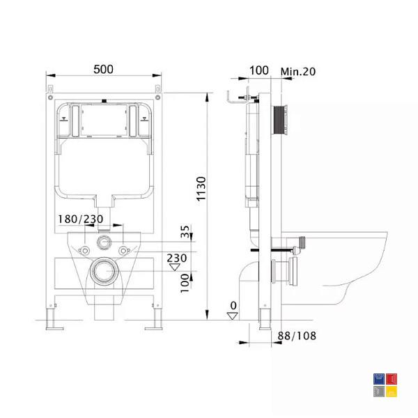 SET Бетта Унитаз подвесной AQ1253W-00 + сиденье тонкое soft-close + инсталлляция INS-0000012 