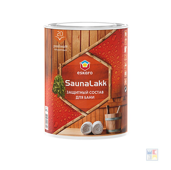 Защитный состав для бани и сауны Eskaro Saunalakk 0,95 л, полумат 