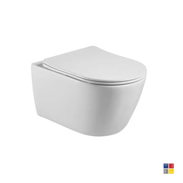 SET Бетта Унитаз подвесной AQ1253W-00 + сиденье тонкое soft-close + инсталлляция INS-0000012 