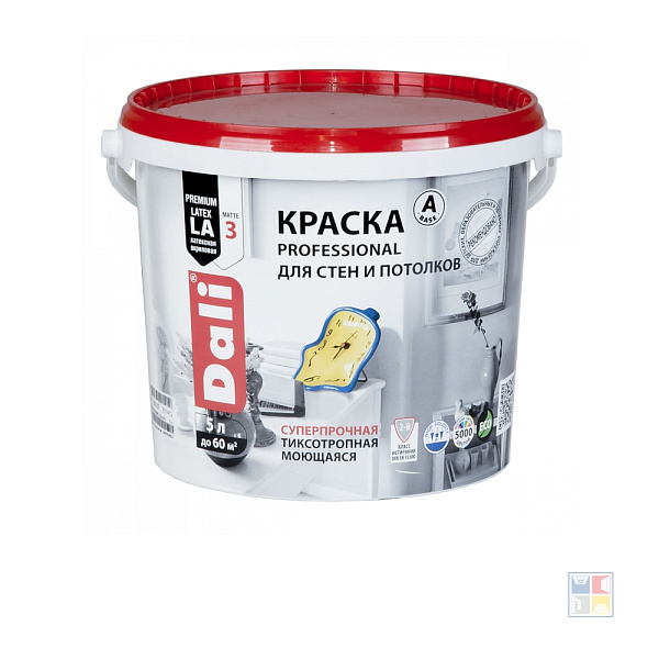 Краска интерьерная для стен и потолков DALI база А 5 л 