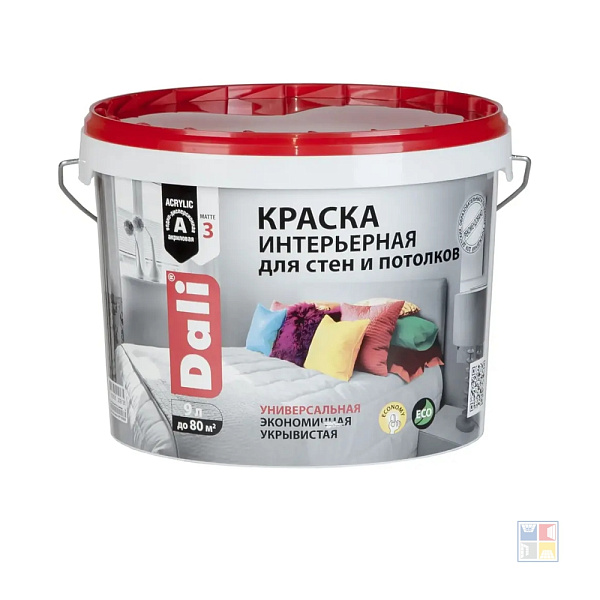 Краска интерьерная для стен и потолков DALI база С 9 л 