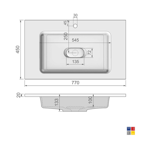 Раковина 80 Modul 