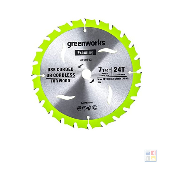 Диск пильный по дереву Greenworks 184х20 мм, 24Т 