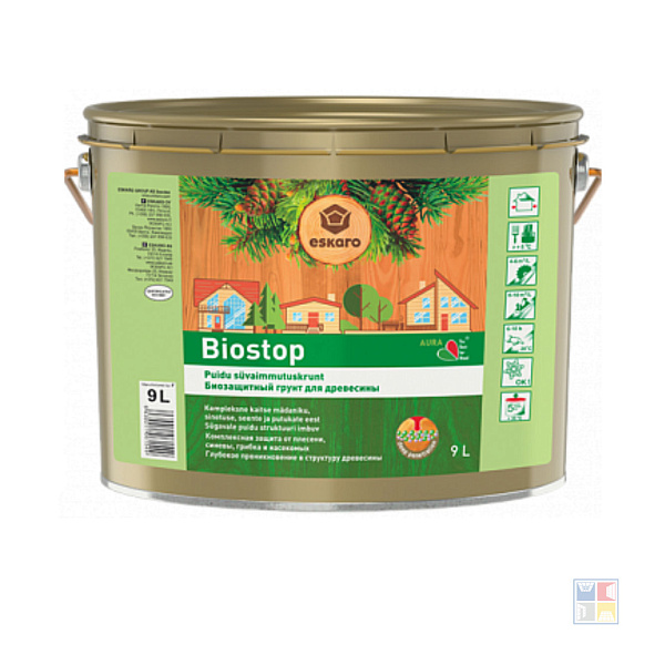 Грунт алкидный для древесины Aura Biostop 9 л 
