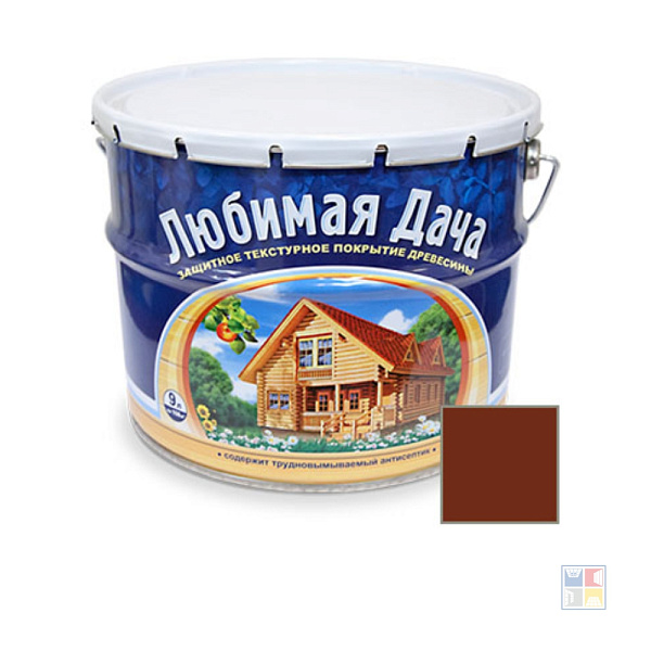 Защитно-декоративное покрытие Любимая дача для дерева махагон 9 л 