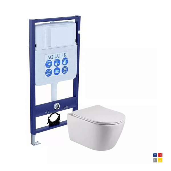 SET Бетта Унитаз подвесной AQ1253W-00 + сиденье тонкое soft-close + инсталлляция INS-0000012 