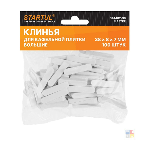 Клин для кафеля 38х8х7 мм (100 шт) 