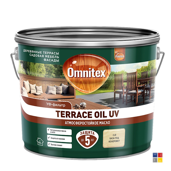 Omnitex масло Terrace Oil UV бесцветное 9 л 